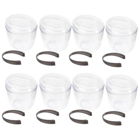 8 Baldes de Gelo com Tampa e Pegador 1,9l Transparente Crippa Plástico Champanheira  