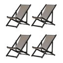 Ver imagem 1 de Kit 4 Espreguiçadeiras Dobrável Black Sb-bege