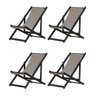 Kit 4 Espreguiçadeiras Dobrável Black Sb-bege - 1