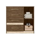 Ver imagem 2 de Cômoda 4 Gavetas e 1 Porta Vênus Castanho Wood Avelã Wood 707381 Moval