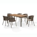 Ver imagem 2 de Conjunto Sala de Jantar com Mesa com 6 Cadeiras Santiago Marrom/Chocolate/Bege