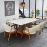 Sala de Jantar Olivia (base+tampo) 2,20x1,10, com 8 Cadeiras Olivia Verniz Nogueira - 2
