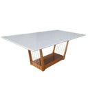 Ver imagem 4 de Sala de Jantar Olivia (base+tampo) 2,20x1,10, com 8 Cadeiras Olivia Verniz Nogueira