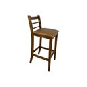 Ver imagem 4 de Banqueta Rubi Nogueira Alta em Madeira Maciça de Eucalipto Encosto em Madeira