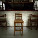 Ver imagem 5 de Banqueta Rubi Nogueira Alta em Madeira Maciça de Eucalipto Encosto em Madeira