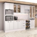 Ver imagem 1 de Cozinha Completa Milla Flex 14 Portas 3 Gavetas MDF 320cm Branco Carraro