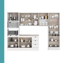 Ver imagem 7 de Cozinha Completa Milla Flex 14 Portas 3 Gavetas MDF 320cm Branco Carraro