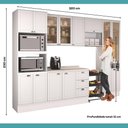 Ver imagem 2 de Cozinha Completa Milla Flex 14 Portas 3 Gavetas MDF 320cm Branco Carraro