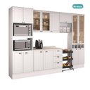 Ver imagem 5 de Cozinha Completa Milla Flex 14 Portas 3 Gavetas MDF 320cm Branco Carraro