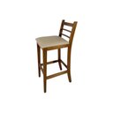 Ver imagem 5 de Banqueta Rubi Nogueira Alta em Madeira Maciça de Eucalipto Encosto em Madeira