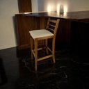 Ver imagem 2 de Banqueta Rubi Nogueira Alta em Madeira Maciça de Eucalipto Encosto em Madeira