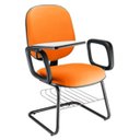 Ver imagem 1 de Cadeira Universitária com Prancheta para Escolas Linha Uno Laranja