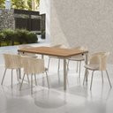 Ver imagem 1 de Conjunto Sala de Jantar com Mesa com 6 Cadeiras Santiago Marrom/Champagne/Bege