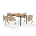 Ver imagem 2 de Conjunto Sala de Jantar com Mesa com 6 Cadeiras Santiago Marrom/Champagne/Bege