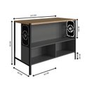Ver imagem 4 de Mesa Bancada Gourmet Estilo Industrial 127cm Preto/Mel/Grafite
