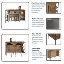 Ver mais imagens de Mesa Bancada Gourmet Estilo Industrial 131cm com Armario 2 Portas Marrom/Preto/Mel/Arenas