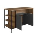 Ver imagem 7 de Mesa Bancada Gourmet Estilo Industrial 131cm com Armario 2 Portas Marrom/Preto/Mel/Grafite