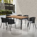 Ver imagem 1 de Conjunto Sala de Jantar com Mesa com 6 Cadeiras Santiago Preto/Cinza