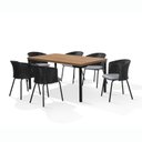 Ver imagem 2 de Conjunto Sala de Jantar com Mesa com 6 Cadeiras Santiago Preto/Cinza