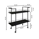 Ver imagem 3 de Carrinho Bar Estilo Industrial com 2 Prateleiras