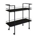 Ver imagem 2 de Carrinho Bar Estilo Industrial com 2 Prateleiras Preto