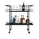 Ver imagem 4 de Carrinho Bar Estilo Industrial com 2 Prateleiras Preto