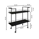 Ver imagem 3 de Carrinho Bar Estilo Industrial com 2 Prateleiras Preto