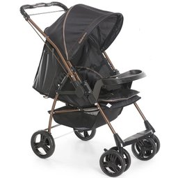 CARRINHO MILANO REVERSIVEL II + BEBE CONFORTO PRETO COBRE - GALZERANO - 5