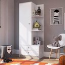 Ver imagem 1 de Guarda Roupa Infantil 73cm com Porta 2 Gavetas e Prateleiras Cor:branco