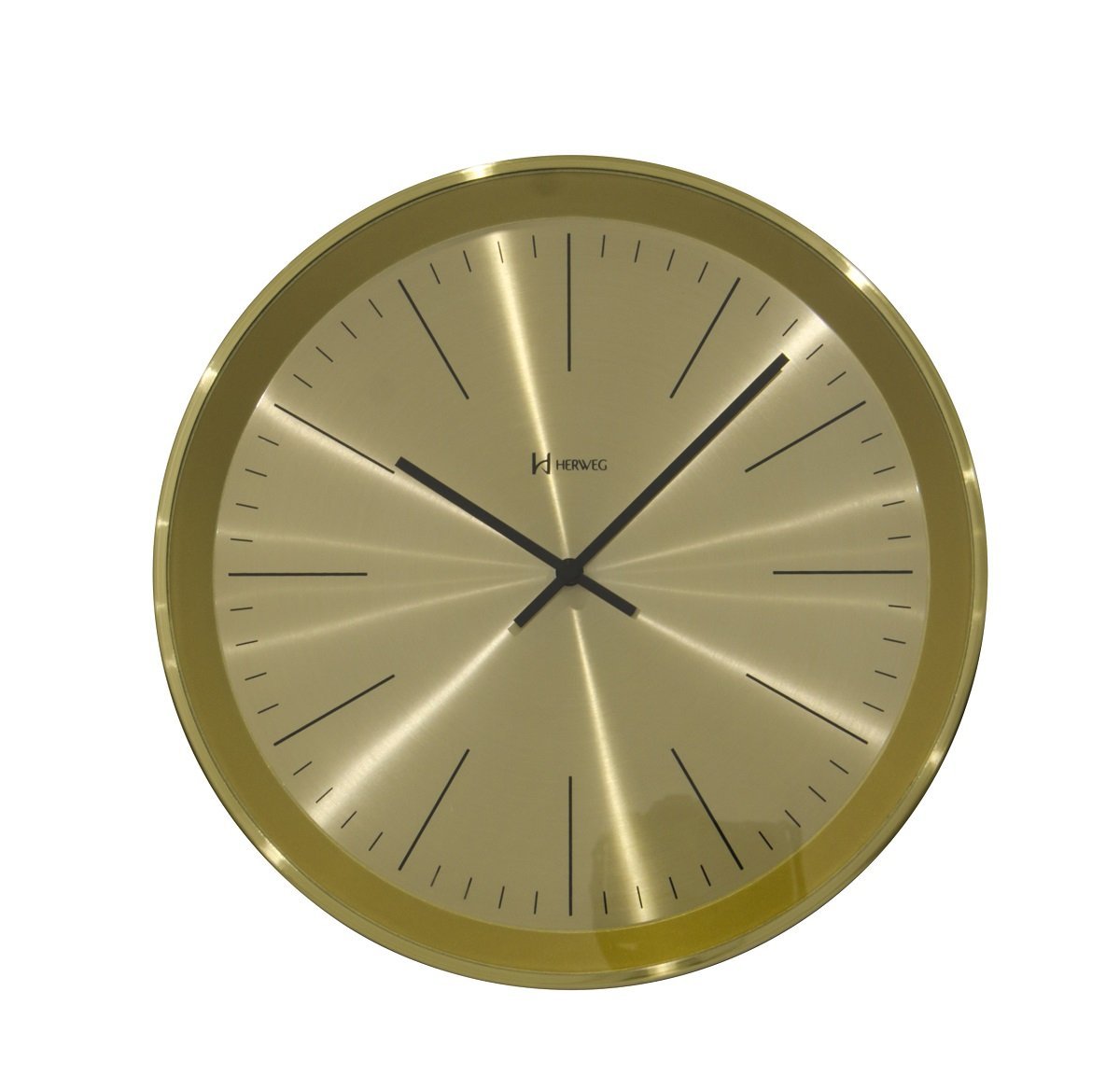 Relógio Parede Clássico Metalizado - Analógico - Dourado Claro - Herweg