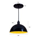 Ver imagem 3 de Pendente Meia Lua 24cm Luminária Lustre Alumínio Preto Brilhante C/ Amarelo