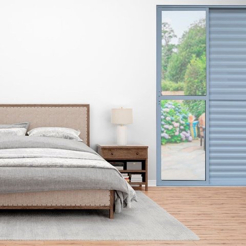 Porta Balcão 3 Folhas Alumínio 2,10 x 1,20 com Fechadura Branco Hale Esquadrias