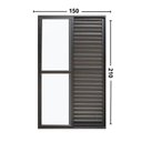 Ver imagem 4 de Porta Balcão 3 Folhas Alumínio 2,10 x 1,50 com Fechadura Preto Hale Esquadrias