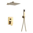 Ver imagem 1 de Chuveiro Dourado Quadrado Parede para Aquecedor Moderno