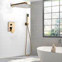 Ver imagem 2 de Chuveiro Dourado Quadrado Parede para Aquecedor Moderno