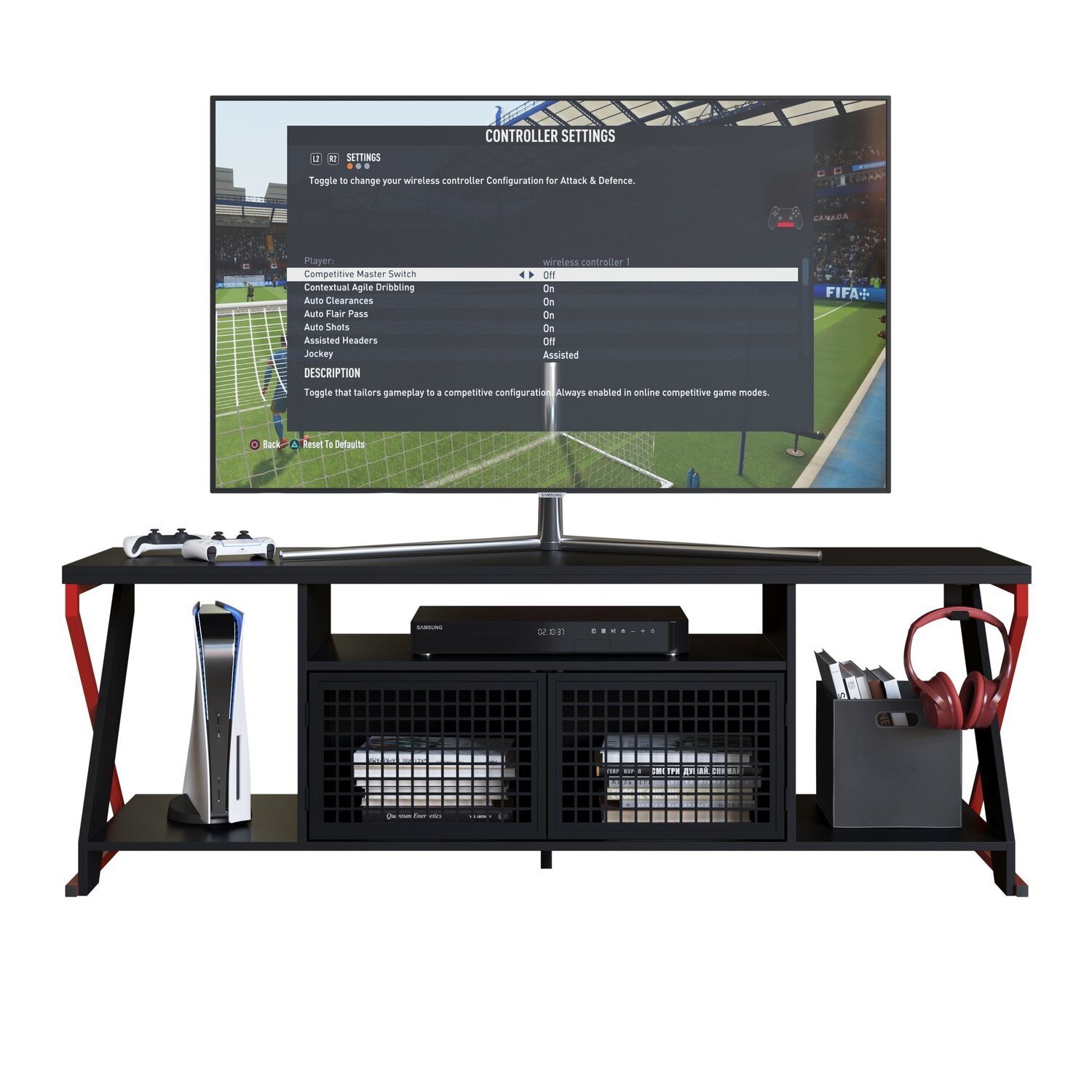 Rack Gamer para Tv até 60 Polegadas Industrial com Iluminação em Led RGB  P1033 - 6