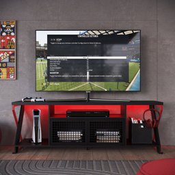 Rack Gamer para Tv até 60 Polegadas Industrial com Iluminação em Led RGB  P1033 - 5