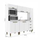 Ver imagem 3 de Cozinha Completa Modulada Bia 4 Pecas 9 Portas 3 Gavetas Branco