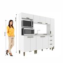 Ver imagem 4 de Cozinha Completa Modulada Bia 4 Pecas 9 Portas 3 Gavetas Branco