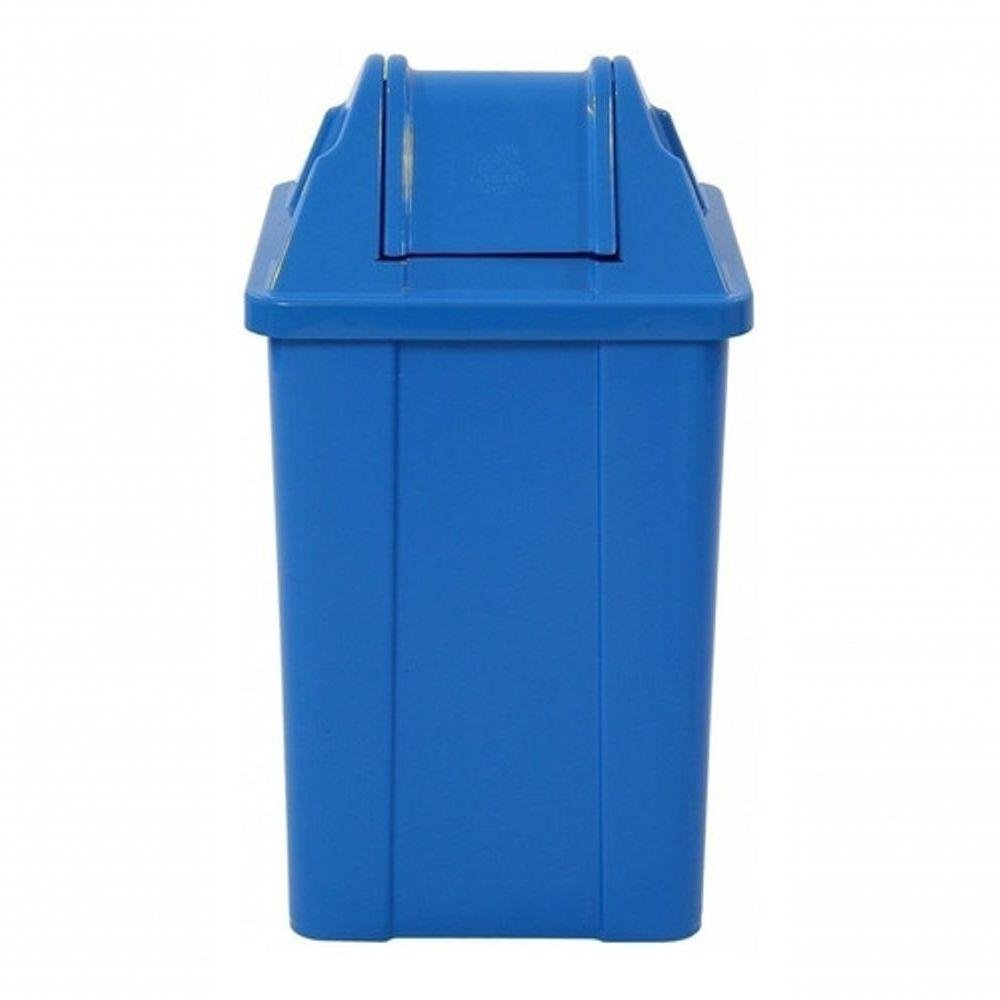 Cesto Quadrado com Tampa Vai e Vem 60l Marrom - 5
