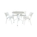 Ver mais imagens de Jogo Mesa Redonda para Restaurante Comércio com 4 Cadeiras Iso Branca Base Branca Ecomhome