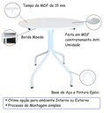 Ver imagem 6 de Jogo Mesa Redonda para Restaurante Comércio com 4 Cadeiras Iso Branca Base Branca Ecomhome