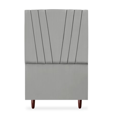 Cabeceira Estofada Solteiro Belgica 90cm Suede Cinza-claro