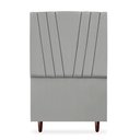 Ver imagem 1 de Cabeceira Estofada Solteiro Belgica 90cm Suede Cinza-claro