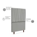 Ver imagem 3 de Cabeceira Estofada Solteiro Belgica 90cm Suede Cinza-claro
