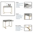 Ver imagem 6 de Escrivaninha Penteadeira Estilo Industrial com 2 Gavetas P1039