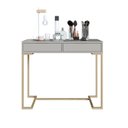 Ver imagem 4 de Escrivaninha Penteadeira Estilo Industrial com 2 Gavetas P1039 Bege/Champagne/Arena