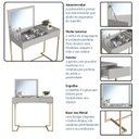 Ver imagem 7 de Escrivaninha Penteadeira Organizadora Estilo Industrial com 1 Gaveta e Espelho P1040