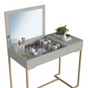 Ver imagem 4 de Escrivaninha Penteadeira Organizadora Estilo Industrial com 1 Gaveta e Espelho P1040