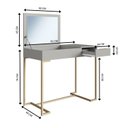 Ver imagem 3 de Escrivaninha Penteadeira Organizadora Estilo Industrial com 1 Gaveta e Espelho P1040